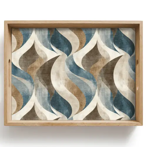 Abstract - Golven - Kleurrijk Dienblad Rechthoek middel 911 -z3d_shopping