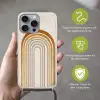 Minimalistisch - Boog - Lijnen - Beige Hoesje iPhone 16 Pro Max met koord klein -sfeer2_DE
