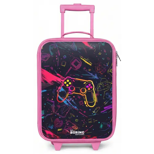 Gamerwereld in neonstijl Kinderkoffer - Roze klein -zz3dotto