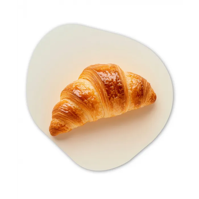 Croissant - Brood - Beige Wandcirkel Organisch Plexiglas middel -3d