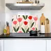 Tulpen - Modern - Roze Inductie beschemer met haakjes klein -sfeer2