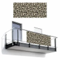 Abstract - Lijnen - Zwart Balkonbeschermer Duitsland klein 596 -3d
