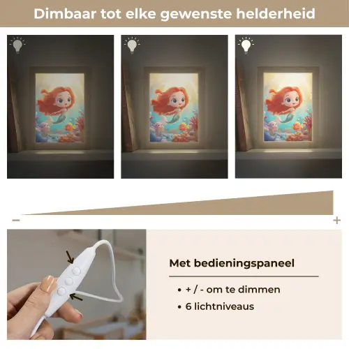 Zeemeermin - Water - Vissen - Rood Light Box met kabel klein -USP_dimbaarNL