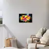 Fruit - Graffiti - Kleurrijk - Sinaasappel - Aardbei - Abstract Tuinposter op houten frame 2 cm dik klein -sfeer1