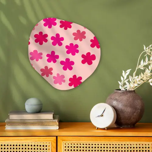 Bloemen - Patroon - Roze Wandcirkel Organisch Forex 3mm klein -sfeer2