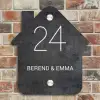 Donker steen - Klassiek Naambord Huisje klein -sfeer6