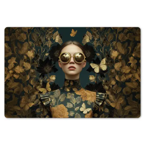 Vrouw - Bladeren - Goud - Vlinders Placemat vinyl groot -zzsfeer1_Kitchenyeah-website