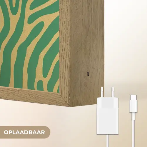 Panter - Zebrapatroon - Groen Light Box met batterij (Wandlamp) middel -USP_websiteoplaadbaarNL