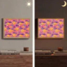 Goudvissen - Koraal - Kleurrijk Light Box met batterij (Wandlamp) middel 907 -sfeer3