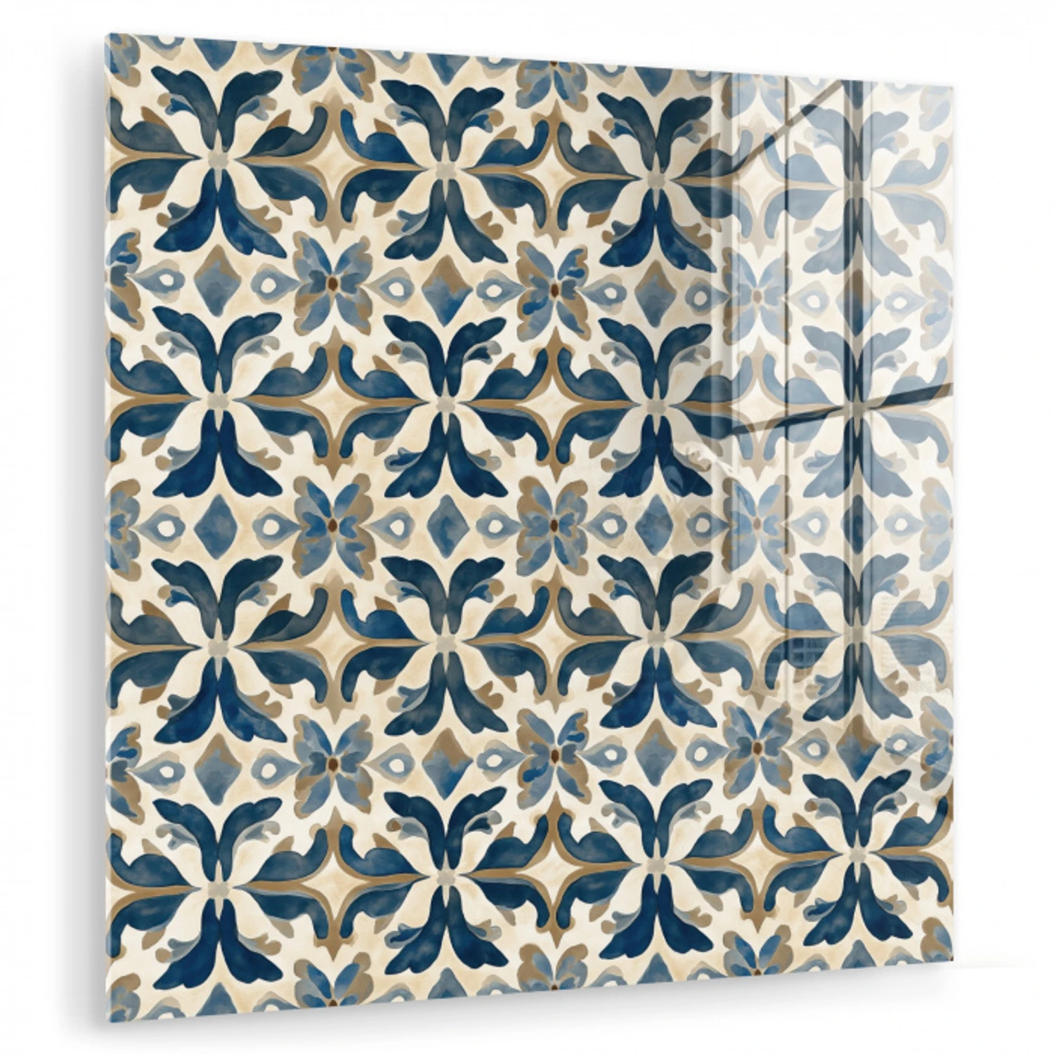 Tegel - Patroon - Blauw - Beige plexiglas 5mm klein 11 -zzzproduct_nieuw