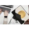 Bergsilhouetten - Gouden cirkel - Beige laptophoes neopreen klein -bureau