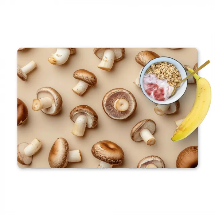 Kastanje Champignons - Beige Placemat vinyl groot -zzzproduct_Kitchenyeah-website