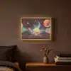 Planeten - Neon - Berglandschap - Zon Light Box met batterij (Wandlamp) middel -sfeer4