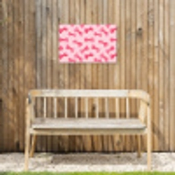 Strikken - Aquarel - Roze Tuinposter op houten frame 2 cm dik klein 845 -sfeer4