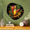 Olijfolie - Graffiti - Peper - Olijven - Modern Wandcirkel Organisch Plexiglas middel -sfeer2