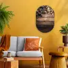 Kerstdecoratie - Houten - Dennenappel - Bruin Wandcirkel Ovaal Forex klein -sfeer4