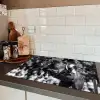 Springen - Paard - Zwart - Wit Inductie beschermer vinyl 3mm klein -sfeer3