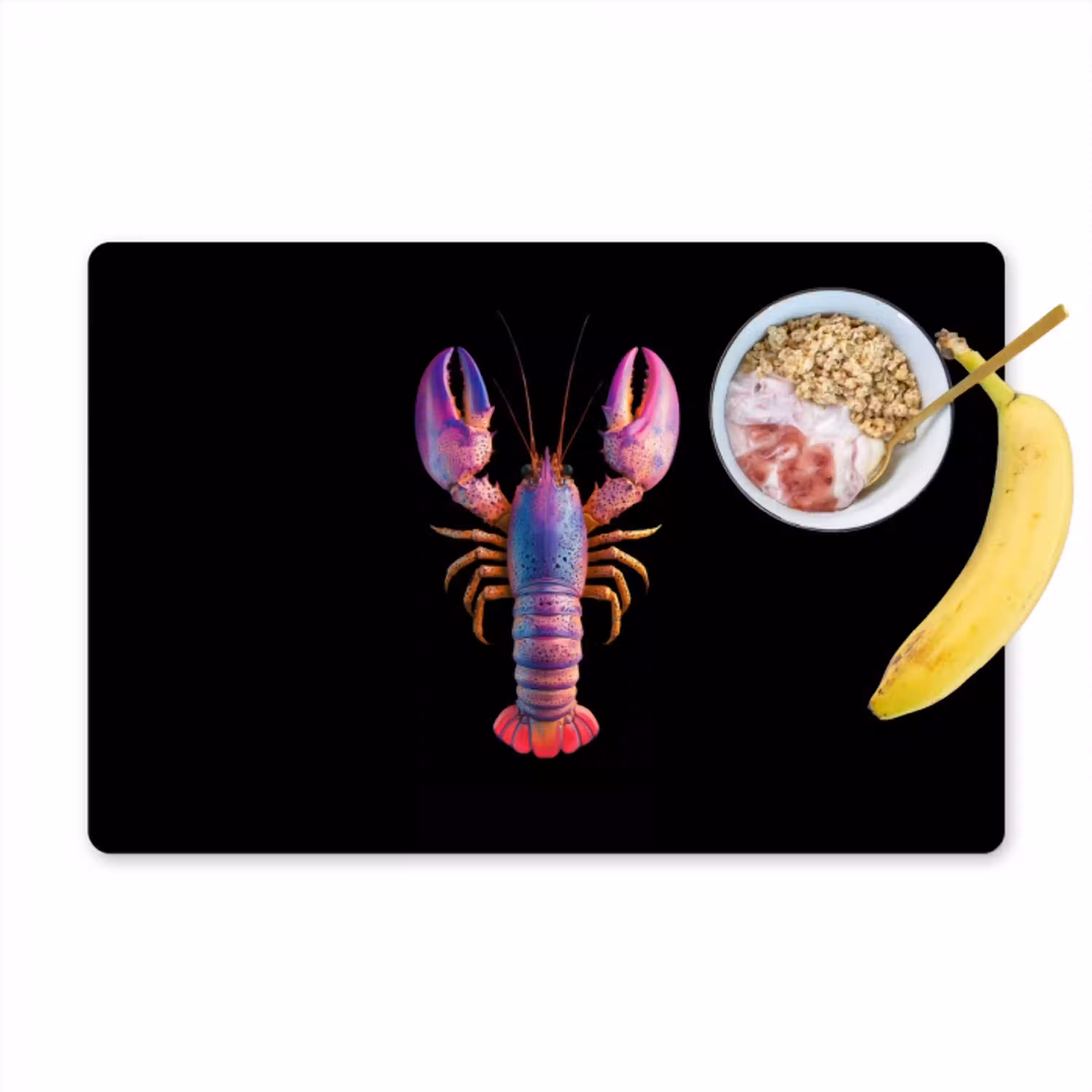 Kreeft - Paars - Roze - Zwart - Stippen - Lila Placemat vinyl groot -zzzproduct_Kitchenyeah-website