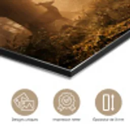 Hert - Bos - Mistig - Natuur - Goud aluminium wit klein -closeup_FR