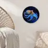 Octopus - Stippen - Blauw - Zee Wandcirkel kunststof plaat 5mm dik klein -sfeer5