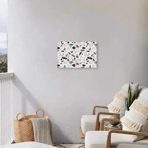 Terrazzo -  Patroon - Kleurrijk - Klei Tuinposter op houten frame 2 cm dik klein 845 -sfeer1