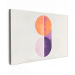 Cirkels - Abstract - Paars Tuinposter op houten frame 2 cm dik klein -3d