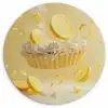 Citroen - Taart - Eten - Geel Wandcirkel plexiglas klein -3d