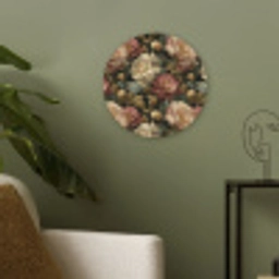 Bloemen - Barok - Patroon - Roze - Crème Akoestische PET Vilt - Rond klein 838 -sfeer2