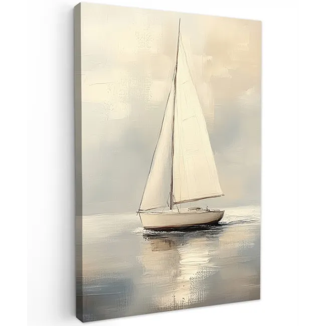 Zeilschip - Zee - Bewolkt Tuinposter op houten frame 2 cm dik klein -3d