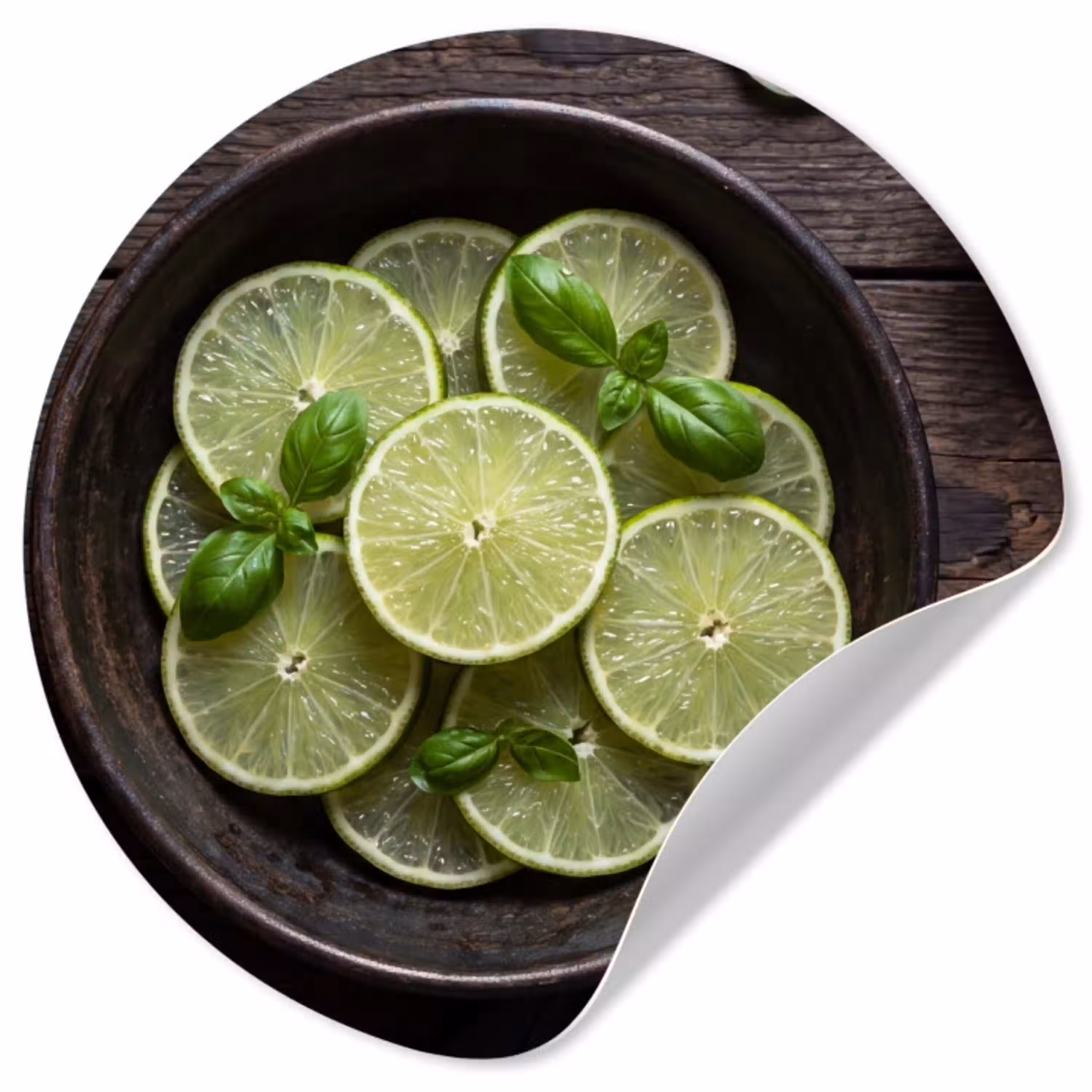 Fruit - Groen - Eten Wandcirkel behangsticker klein -3d