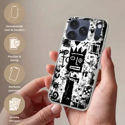 Vormen - Gezocht - Zwart - Abstract Telefoonhoesje iPhone 17 Pro klein -sfeer3_NL