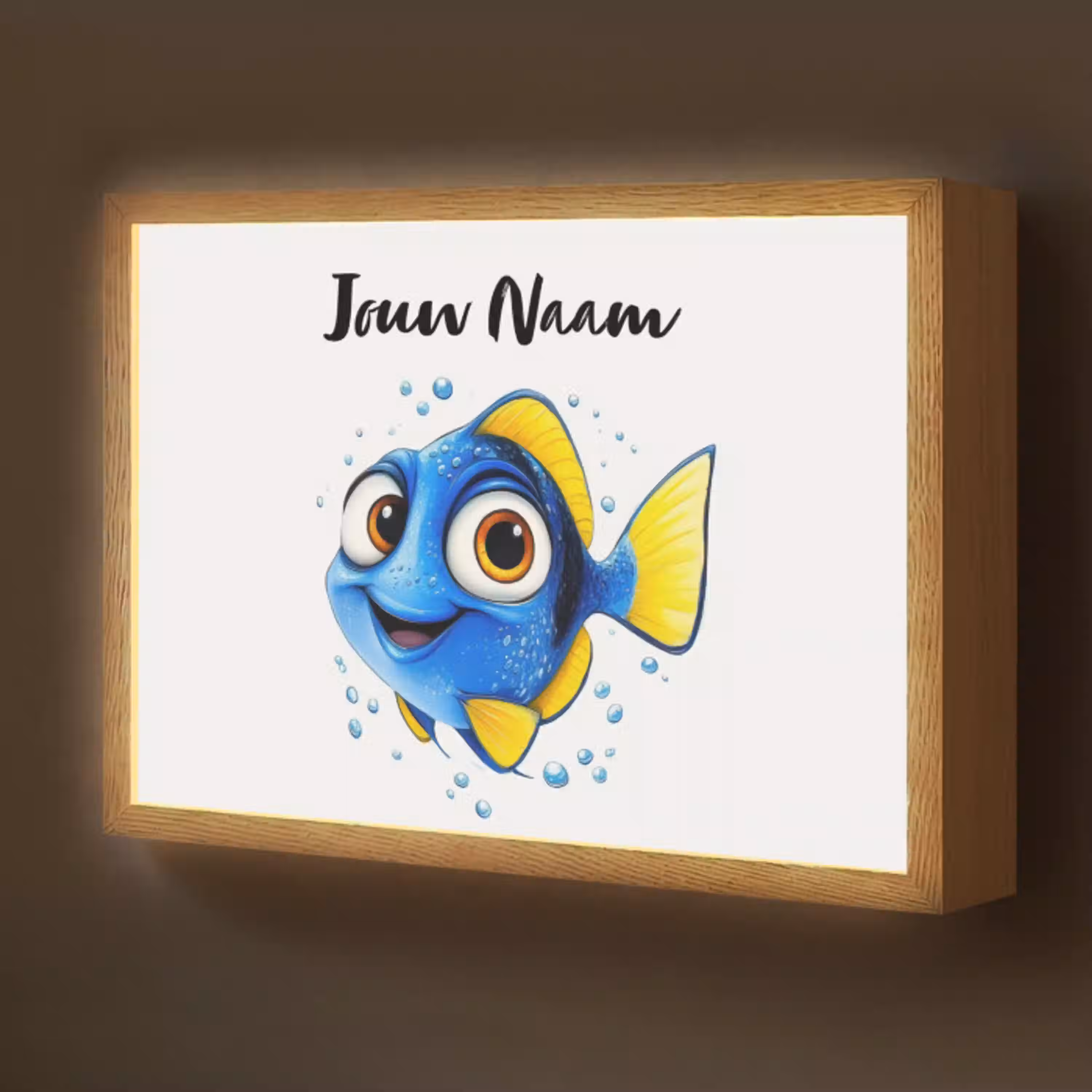 Doktersvis - Blauw - Vis - Spetters Light Box met batterij (Wandlamp kind) middel -z3d_website