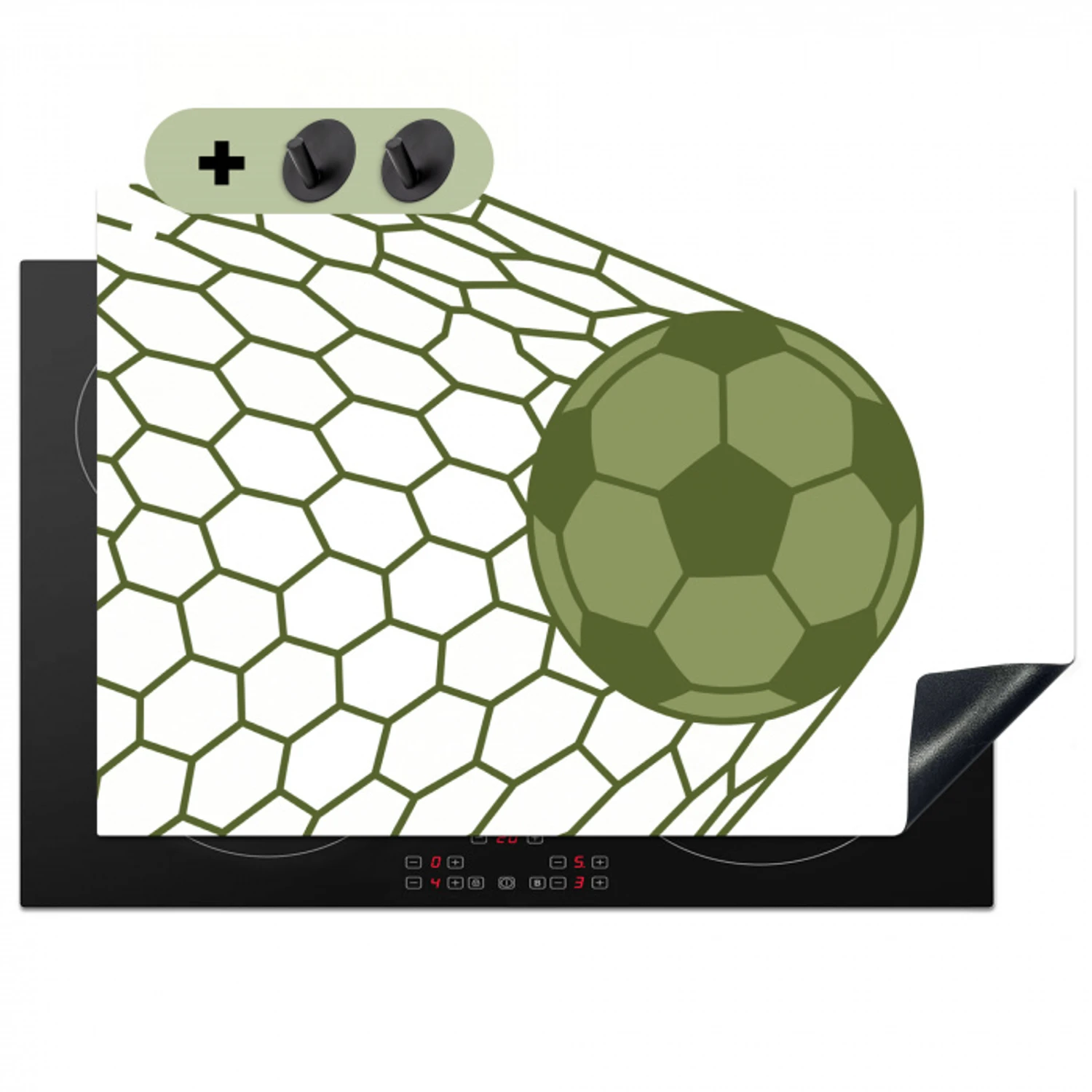Voetbal - Goal - Sport - Groen Inductie beschemer met haakjes klein -3d