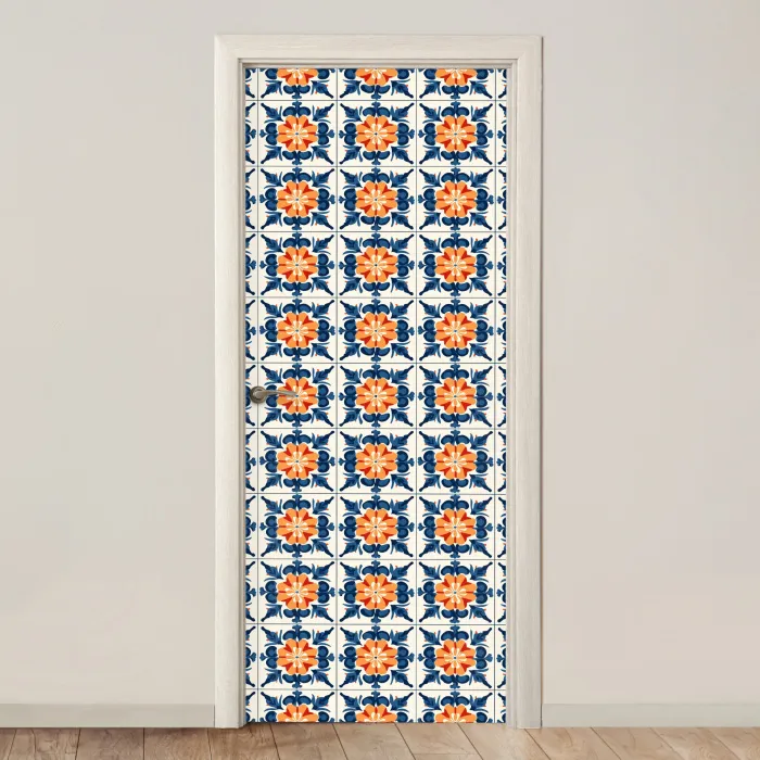 Traditioneel - Tegel - Oranje deurposter klein 289 -3d_beige