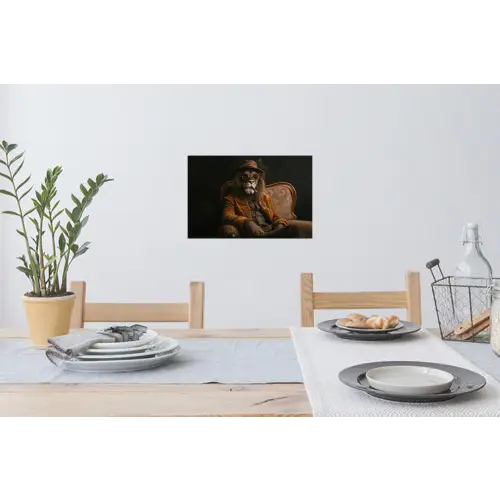 Bril - Leeuw - Bank - Hoed Muursticker klein -eettafel