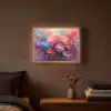 Bloemen - Verf - Abstract - Kleurrijk Light Box met batterij (Wandlamp) middel -sfeer4