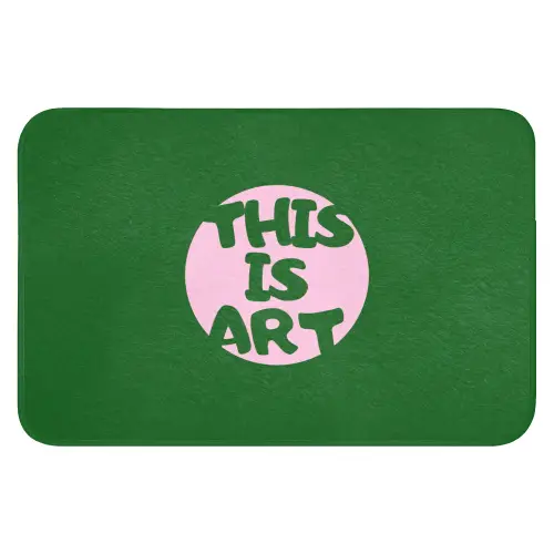 Cirkel - Roze - Tekst - Art Badmat klein -3d