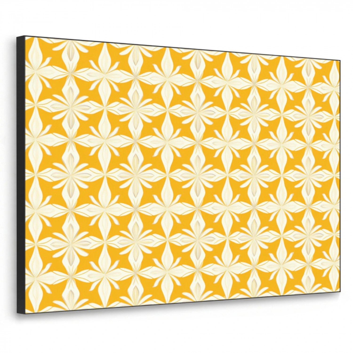 Patroon - Retro - Geel Textielframe zwart klein 947 -3d