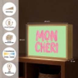 Mon cheri - Groen - Roze Light Box met batterij (Wandlamp) middel -USP_websiteoverzichtDE