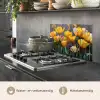 Tulpen - Geel - Penseelstreken - Abstract keuken achterwand spatscherm klein -usp_NL