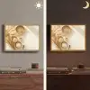 Granen - Hout - Kom - Beige Light Box met batterij (Wandlamp) middel -sfeer3