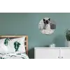 Kat - Siamees - Zwart Wit - Schattig - Dieren Wandcirkel aluminium klein -slaapkamer