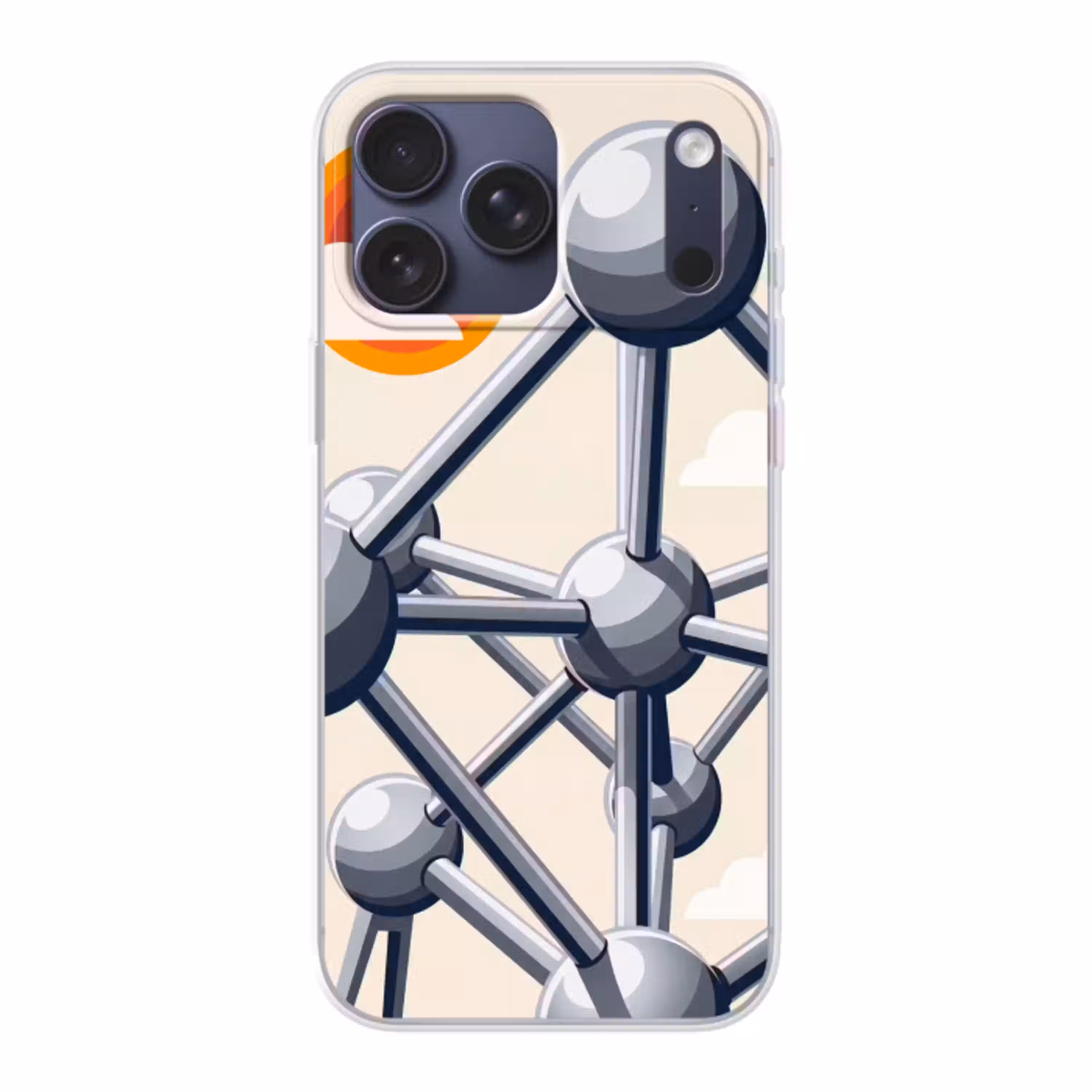 Architectuur - Geometrie - Stad - Modern - Grijs Telefoonhoesje iPhone 17 Pro Max klein -3d