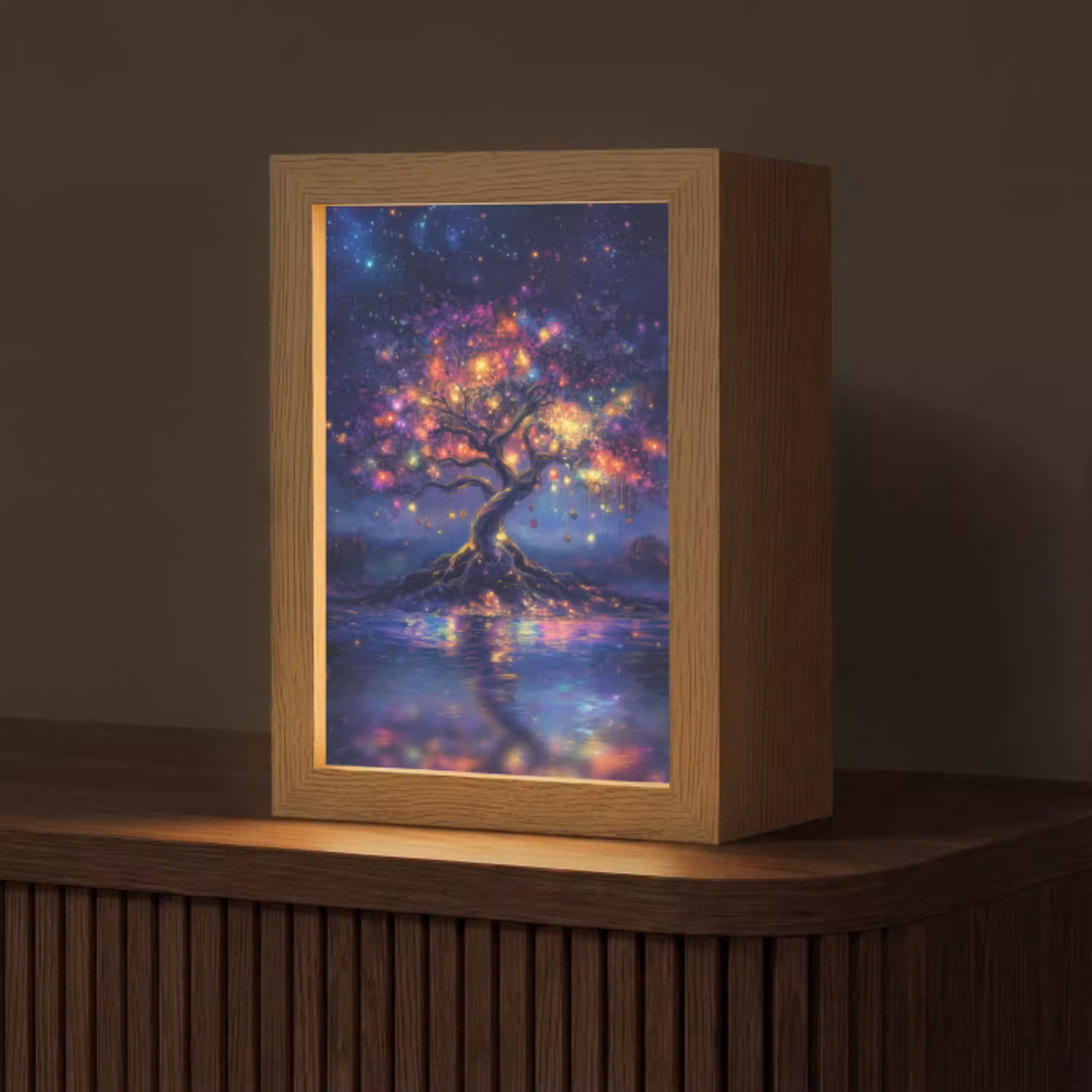 Kosmisch - lichtboom - Kerst - Kleurrijk Light Box met kabel (Tafellamp) klein -z3d_website