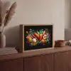 Groente - Peper - Knoflook - Graffiti - Verf - Kleurrijk Light Box met batterij (Wandlamp) middel -sfeer2
