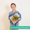 Dinosaurus - Groen - Planten - Cirkel Kinderrugzak - Blauw middel -sfeer1_NL