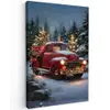 Kersttruck - Sneeuwbos - Rood canvas 2cm klein -z3d