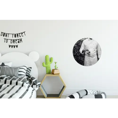 Tomaten - Chef - Zwart - Wit Wandcirkel aluminium klein -kinderkamer