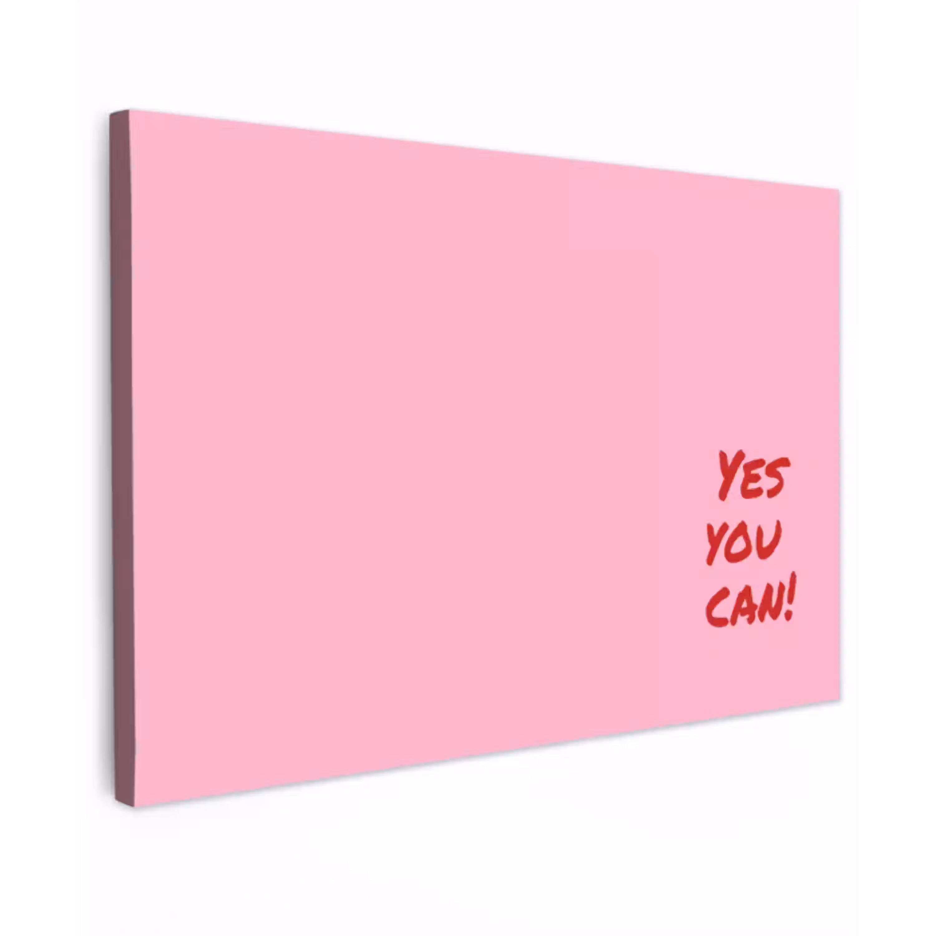 Yes you can do it - Rood - Roze Tuinposter op houten frame 2 cm dik klein -3d