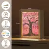 Boom - Levensboom - Roze - Goud Light Box met kabel (Tafellamp) klein -USP_NL